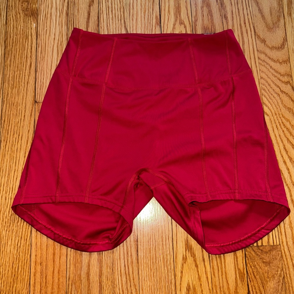 Women's Red High-Waisted Shorts
